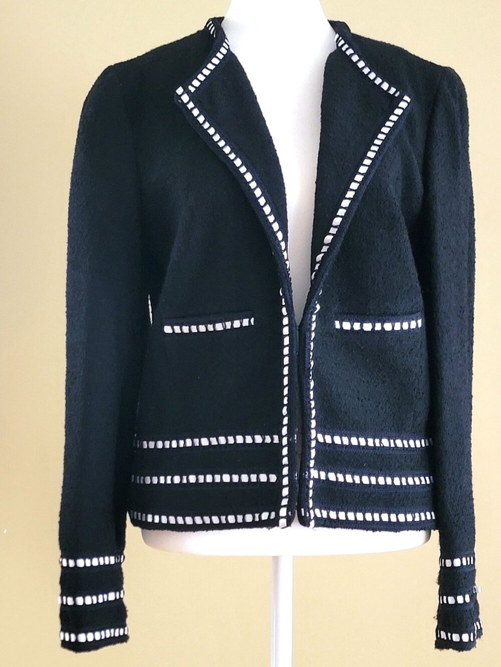 DEBBIE SHUCHAT WOOL BLEND BOUCLE JACKET